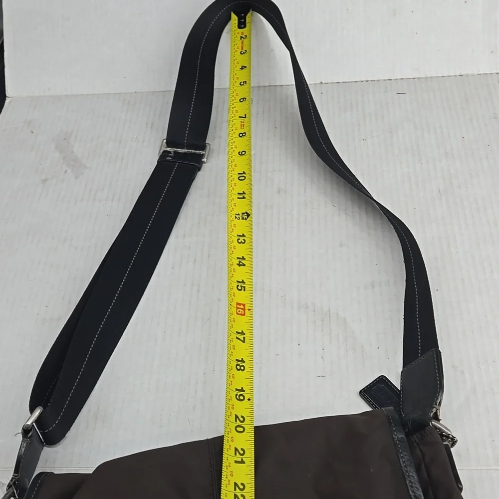 Coach Varick Brown Nylon Messenger Bag